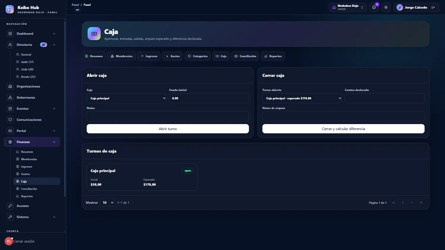 Caja en Keiko Hub